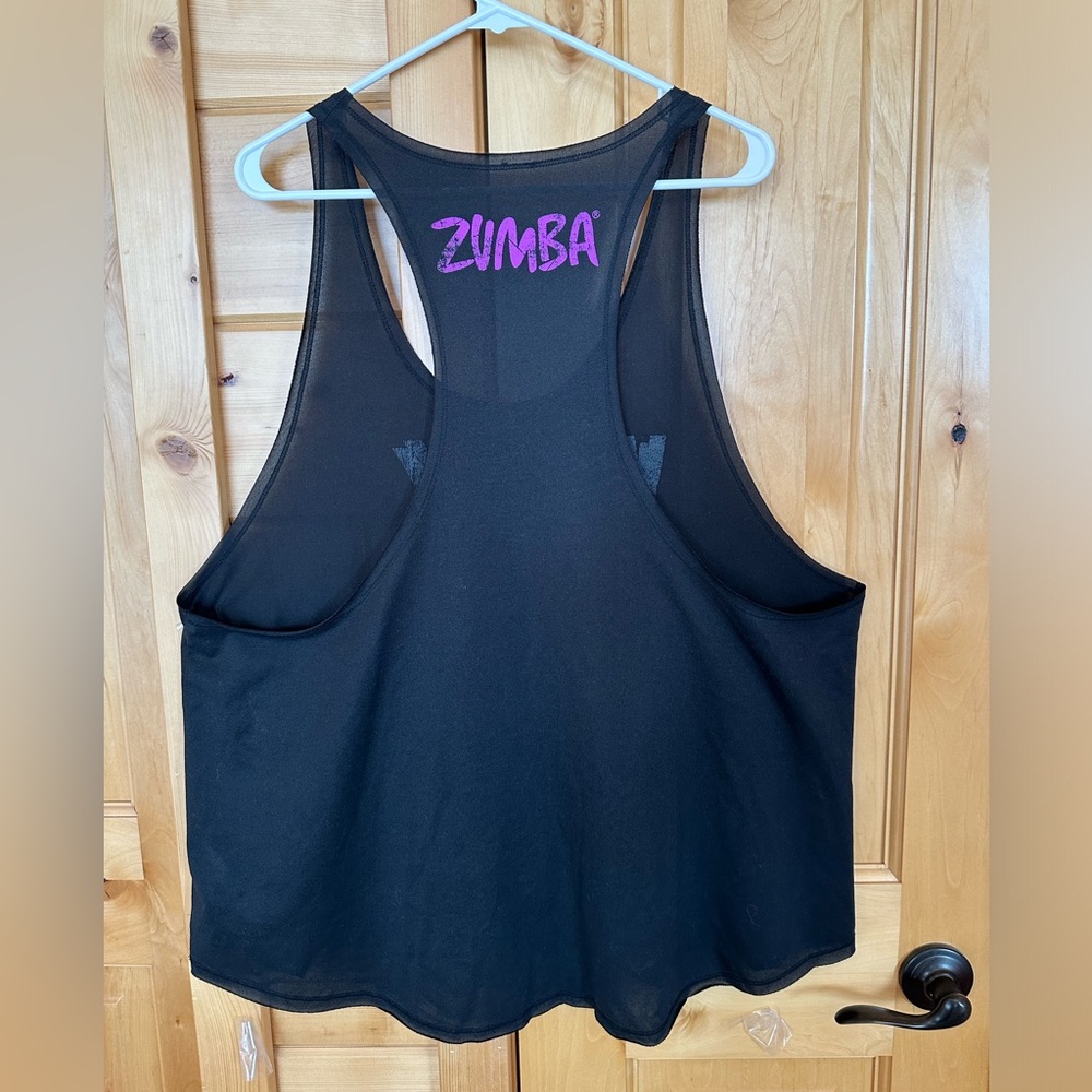 Zumba Women’s WORK XXL Racerback Dance Black Loose Fit Lightweight Workout Top - Picture 3 of 12